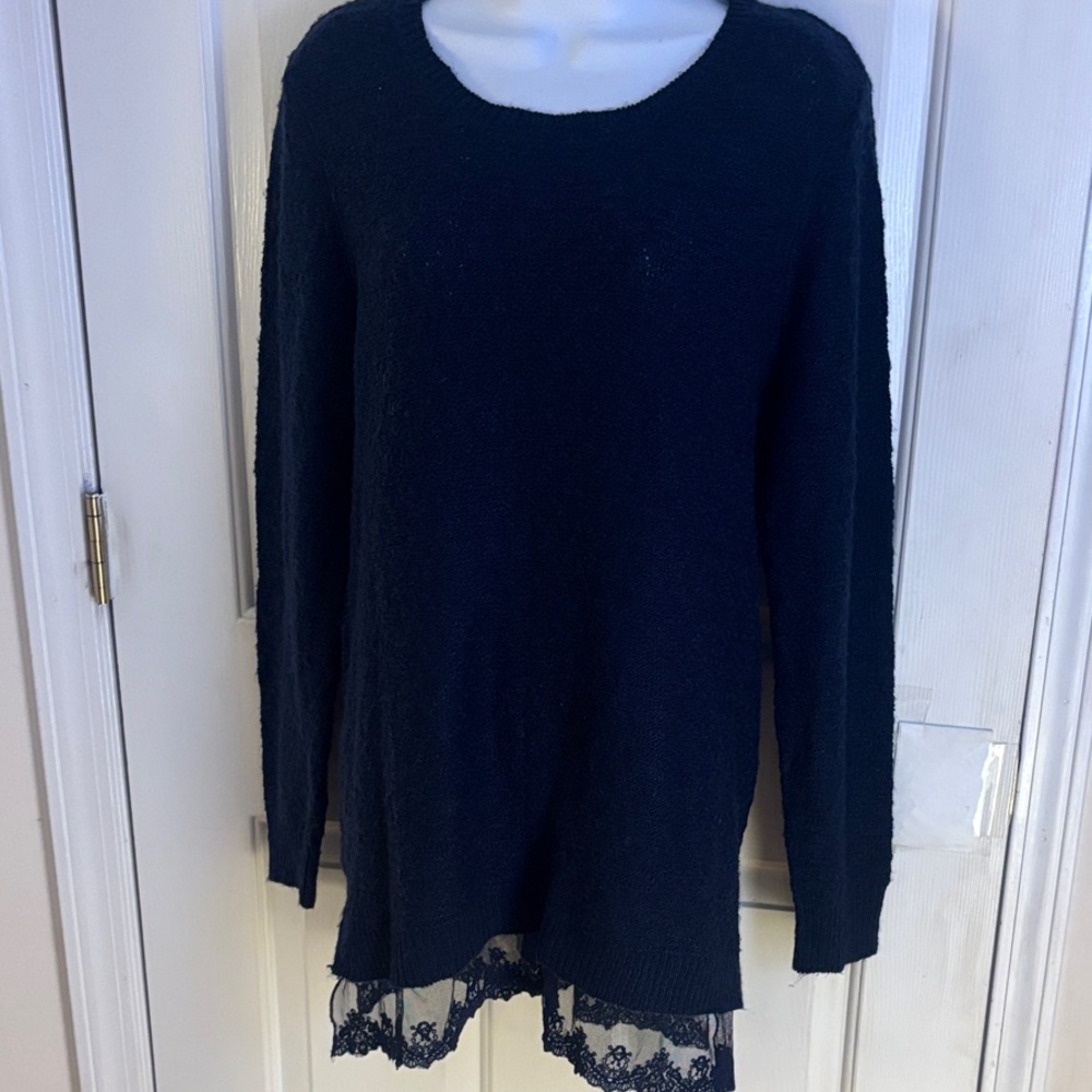 Kim Rogers Blue Tunic with Lace Hem